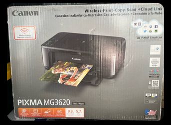 Canon Pixma MG3620 Wireless All-in-One Inkjet Printer/Scanner Black Used Once