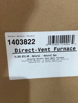 New Williams 14,000 btu Direct Vent Wall Heater Furnace 14k GAS