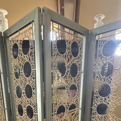 Heavy Duty Metal 4 Panel Divider - Mid Century Modern Vibe