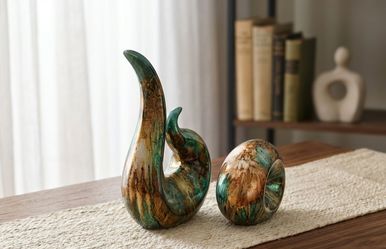 Luxury Ceramic Sculpture Set – Modern Art Home Decor (2 Pieces)