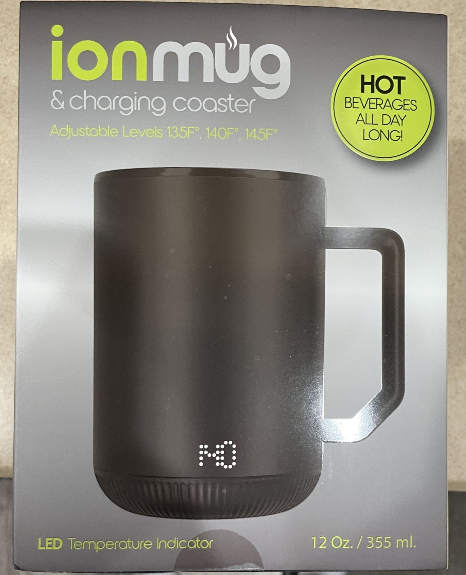 ionMug & Charging Coaster | 12 oz Stainless Steel Self‑Heating Coffee Mug