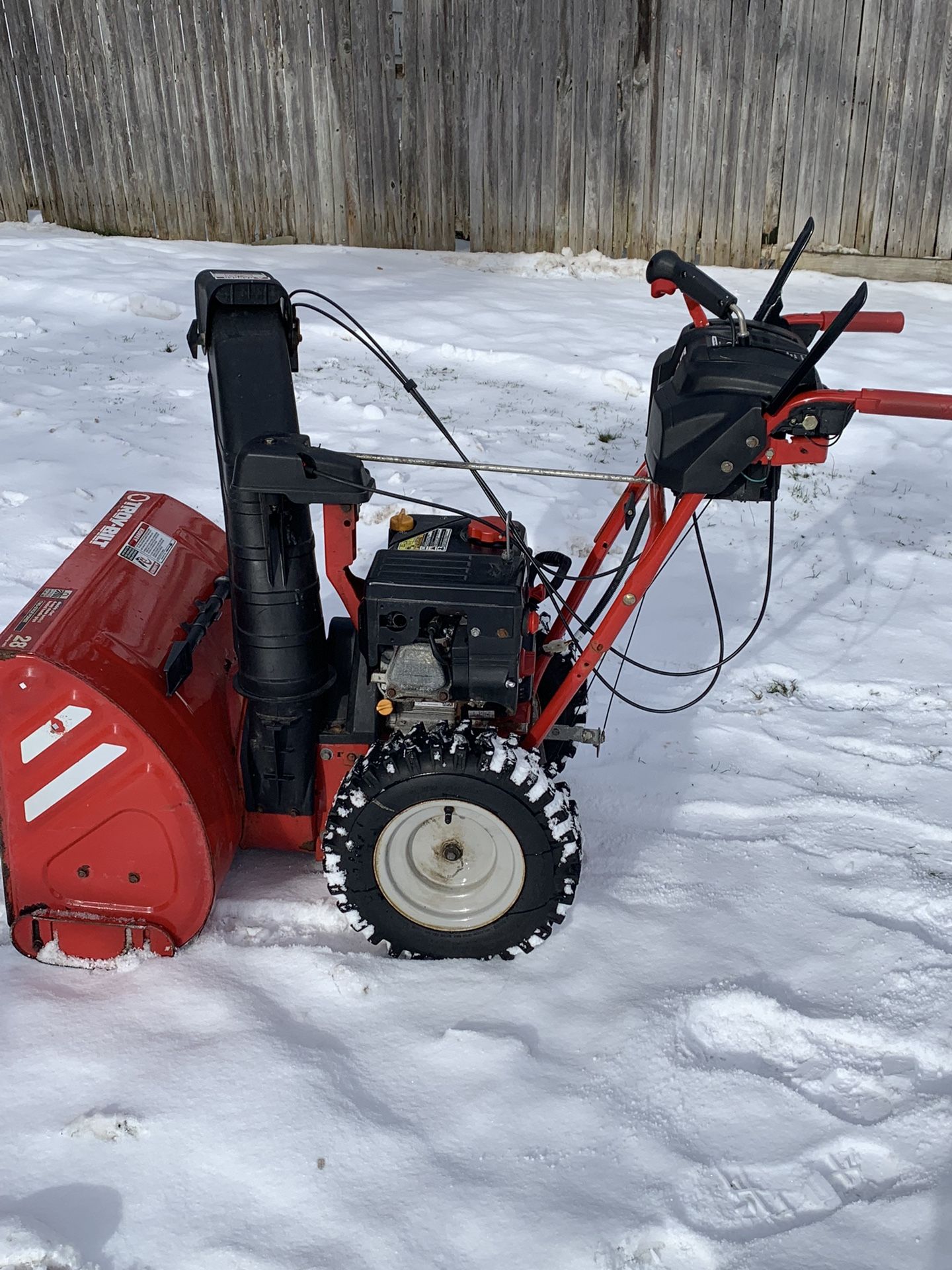 Self propelled 28 Inch Troy Bilt With Electric Start Night Light And built in Hand-warmers