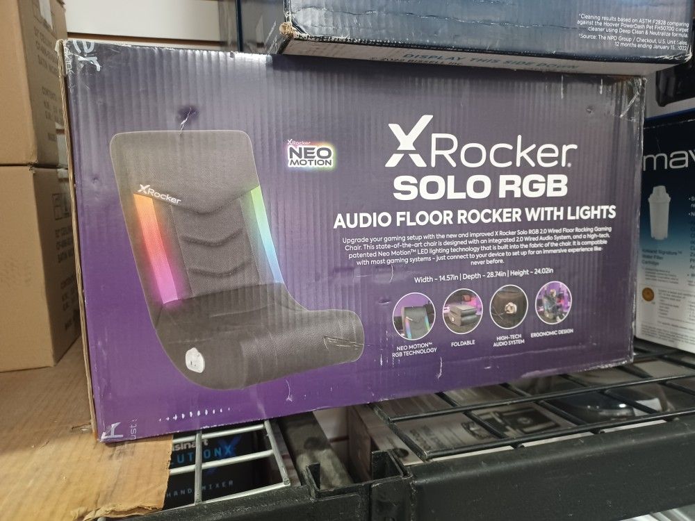 XRocker Solo RGB Adio Floor Rocker With Lights New In Boc Gaming Chair