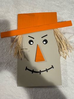 Handmade Wooden Scarecrow Fall Wall Décor – Rustic Harvest Halloween Decoration and Snowman