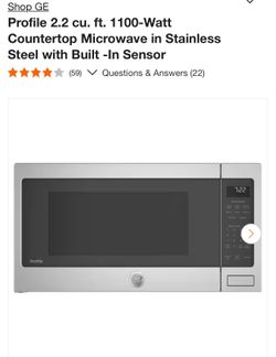 Profile 2.2 cu. ft. 1100-Watt Countertop Microwave in Stainless Steel with Built -In Sensor