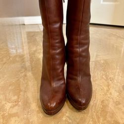 Prada Mid Calf Platform Boots