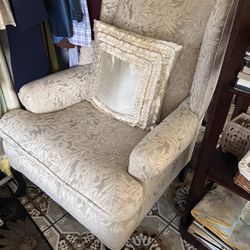 2 White Armchairs