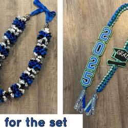 Blue Seahawks Graduation Lei Set