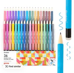 Grabie Erasable Gel Pens - 0.6mm Medium Point Office Stationery Supplies, Back to School Doodle Tool, Class Reward Gift, Palette Compatible, Color Res