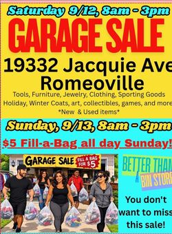 Fill a LARGE  bag $5 TODAY, Sunday 9/13