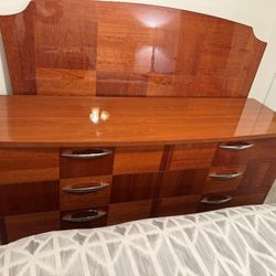 5-PC High Gloss Cherry Queen Bedroom Set