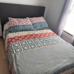 Full Size 12 Inch Memory Foam Mattress + Bed Frame And Box Spring