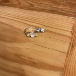 Yellow And White Polki Diamond Ring, And Pendant