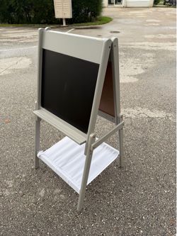 Double Sided Easel Chalkboard and Dry Erase Board Great for kids room! Great condition!  23x15x40in