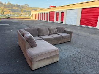 Brown 2 Piece L Shape Sectional Sofa-Free Curbside Delivery