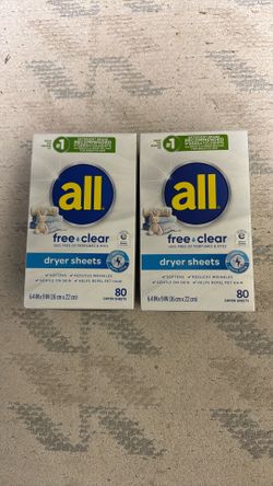 2 All Free & Clear Dryer Sheets