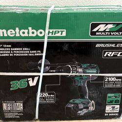 Metabo 1/2 In 36 Volt Variable Speed Brushless Cordless Hammer Drill New