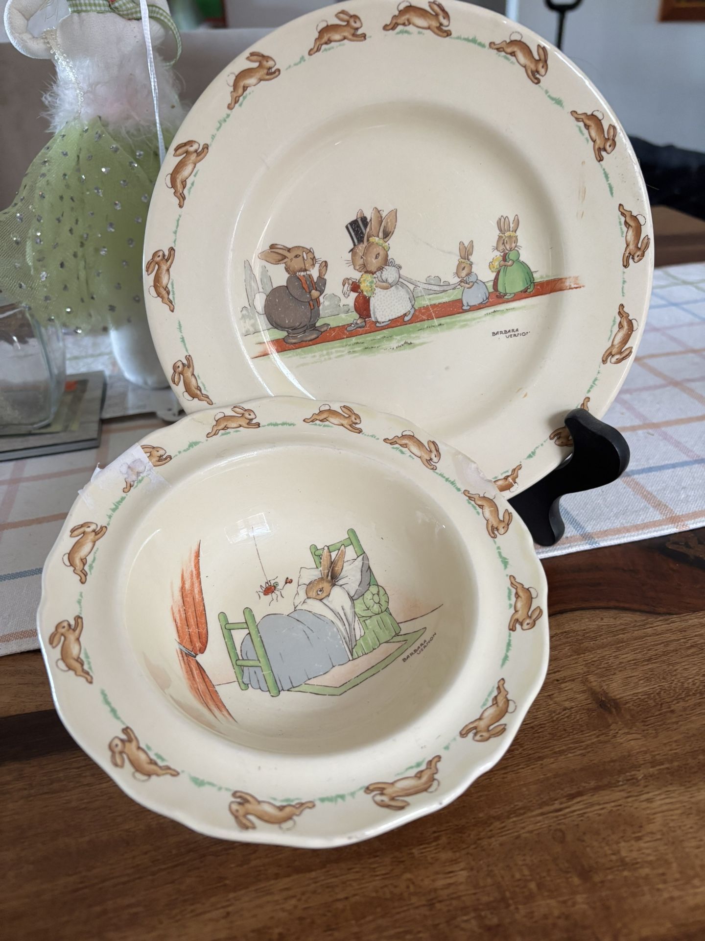 Royal Doulton Bunnykins Plate And Bowl