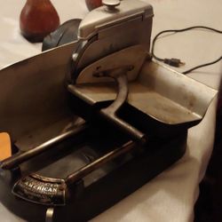 Rare 1940s-50s AMERICAN Brand Slicing Machine Industrial Meat Slicer w/ Built in Sharpener Vintage Art Deco 
