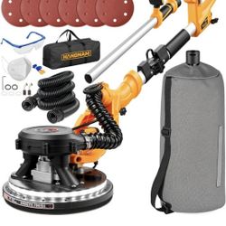 Electric Drywall Sander, 950W Drywall Power Sander with Vacuum Dust Collector, Variable Speed RPM, LED Light, Dustless Wall Sander for Drywall