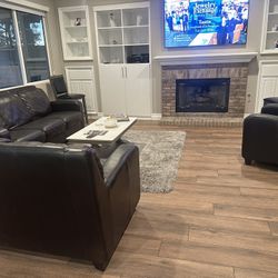 Leather Couches And Chair