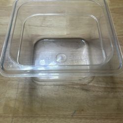 Thunder Group 1/6 Size 1.5 Qt Clear Polycarbonate Food Pan 4” Deep NSF 