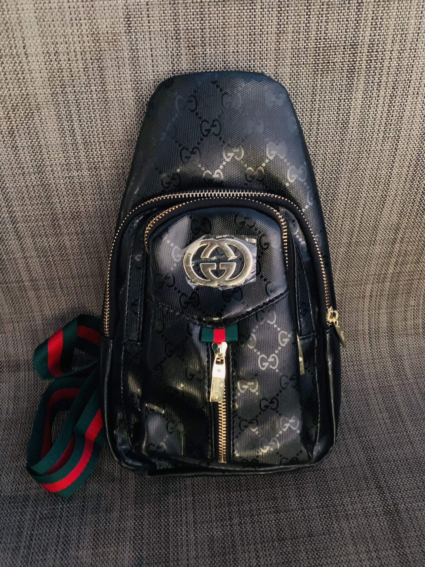 Black GG Crossbody Backpack 
