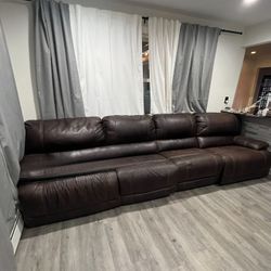 BOBS Brown Leather Couch 