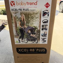 Baby Trend Xcel-R8 Plus Jogging Stroller with LED Lights, Liberty Grey