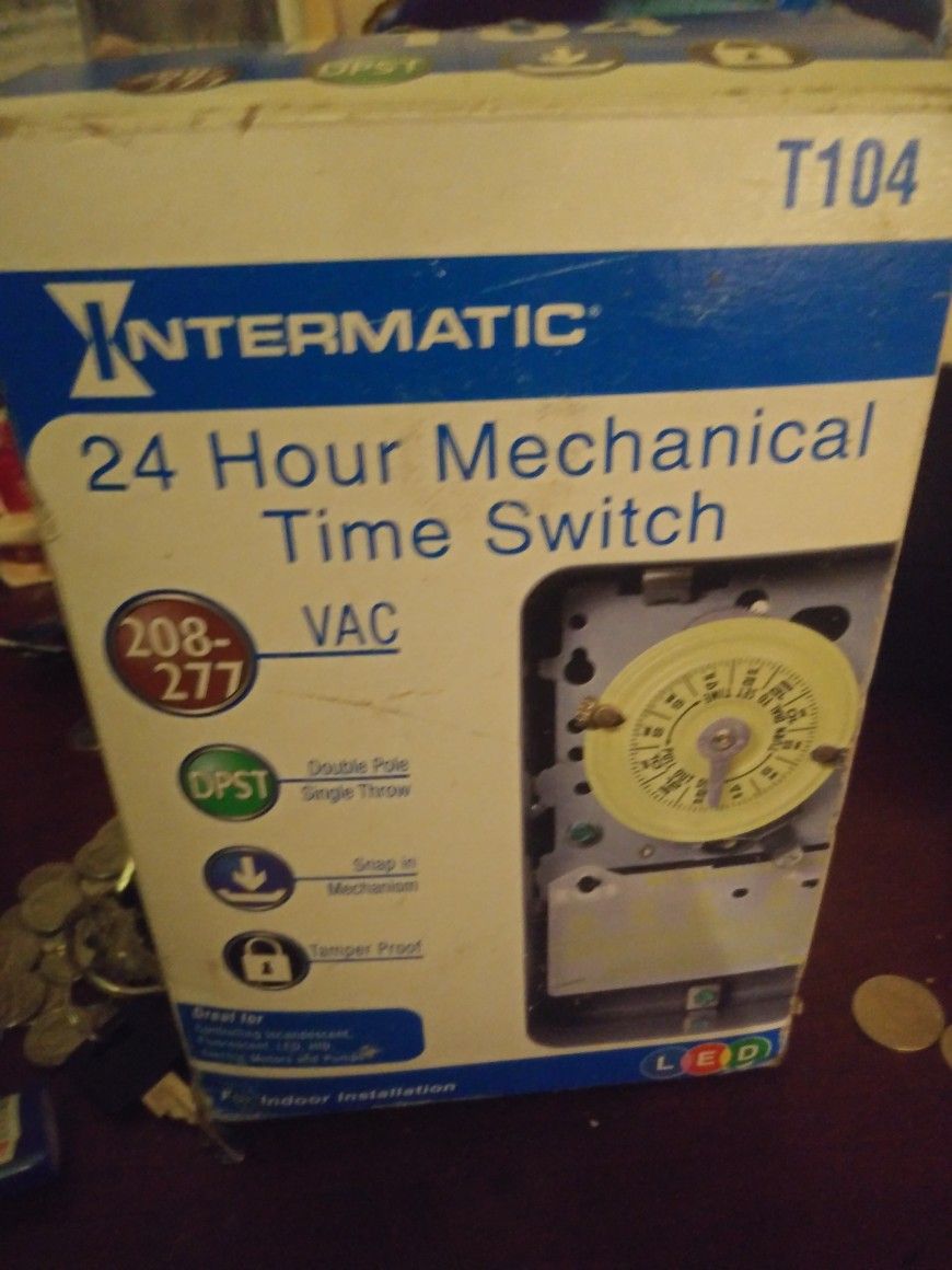 T104 Series 40 Amp 208-277-Volt DPST 24 Hour Mechanical Time Switch Mechanism