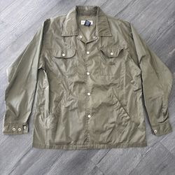 Stussy Outdoor Military Green Collard Button Front Shirt Men's Size M