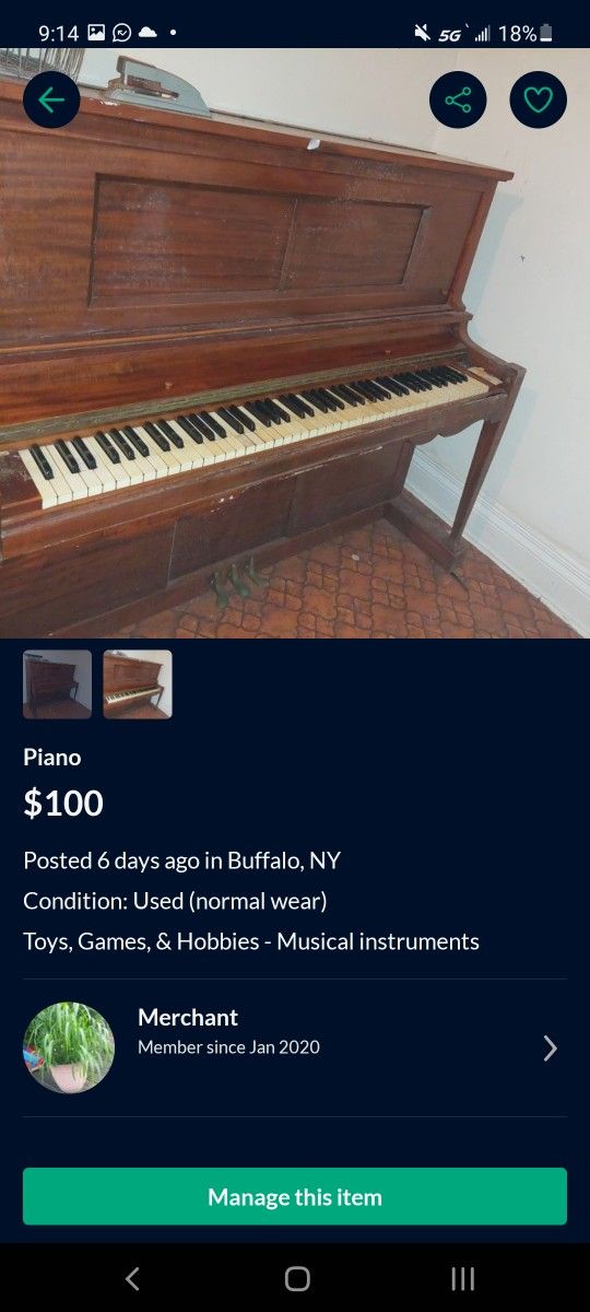 Piano Owned By A Musician 