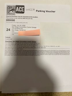 Sdcc 2026 comic con convention center Ace parking voucher FRIDAY