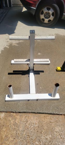 White Olympic Weight & Bar Stand...