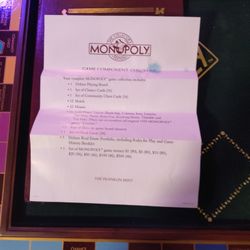 Monopoly 1991 Franklin Mint