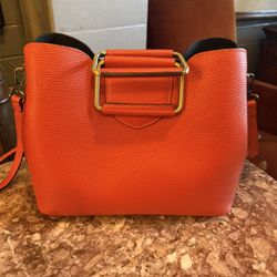 Leather Designer Purse, Beautiful Orange Color