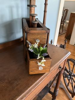Repurposed Antique Treadle Sewing Machine Cabinet Drawers Planter / Storage Box