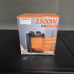 Brand New 1500W Ceramic Fan Heater, Heaters, Air Conditioner, A/C Units, Heater Units, Fire Pits