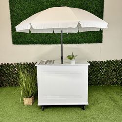 4ft Foldable White Cart W/wheels & Shelve For Charcuterie, Snack Bar, Cake Bar, Mini Pancakes & More New Made To Order 