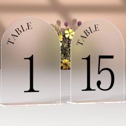 Table Numbers 1-15, Clear 