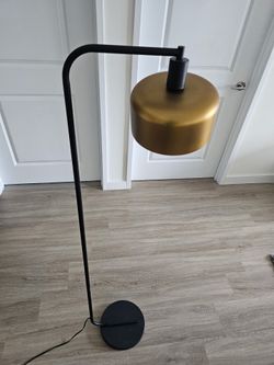 Modern Black and Brass Floor Lamp