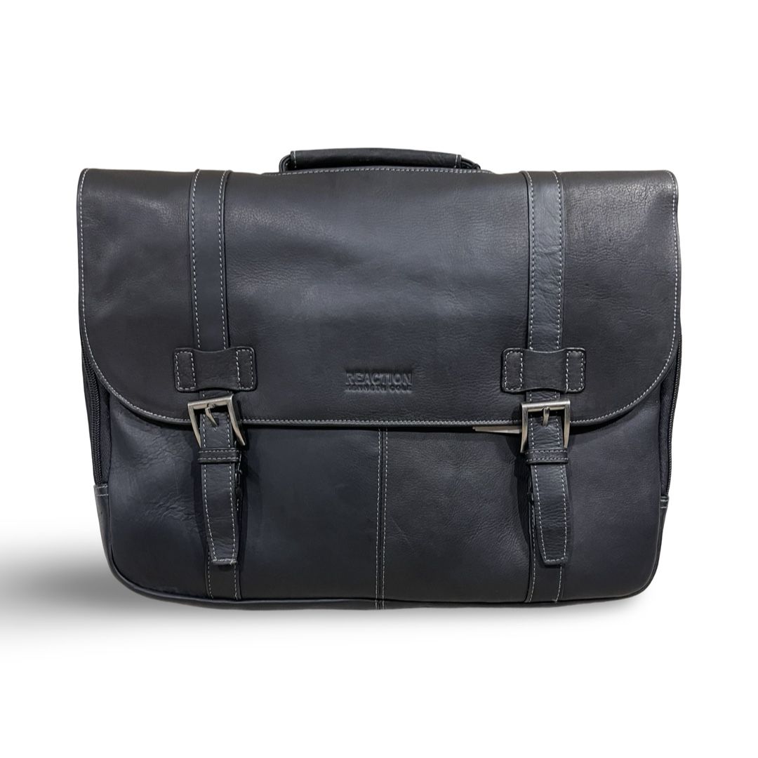 KENNETH COLE REACTION Colombian Leather Flopover 15.6” Laptop Bag