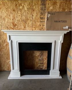 White Fireplace Mantel Surround – Decorative Traditional Style – $125