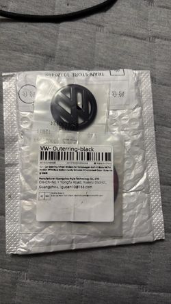VW Steering Wheel Logo  and Outer Ring Black