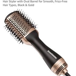 Beautimeter Blow Dryer Brush, Hot Air Brush One Step Hair Dryer and Styler Volumizer, 4 in 1 Negative Ionic Hair Styler with Oval Barrel for Smooth, F