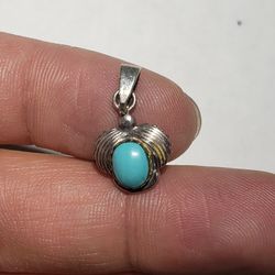 Sterling Silver Turquoise Locket 