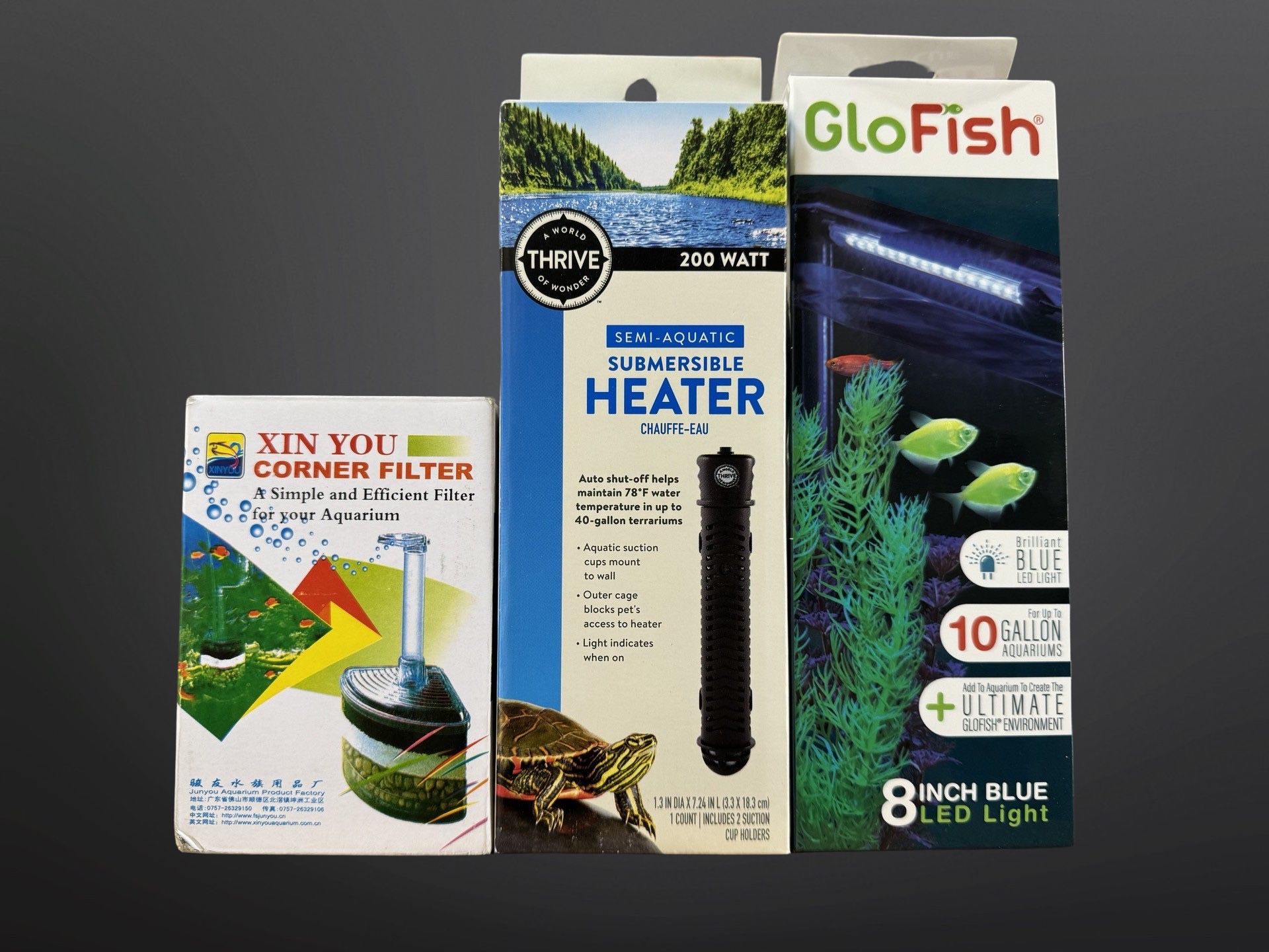 Aquarium Bundle Pack (heater, Filter, & Light) 