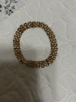 Gold-Tone Wide Link Chain Bracelet