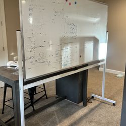 Free Standing Double Sided White Board With Wheels
