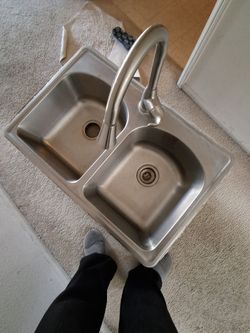Double sink + faucet $75 obo
